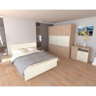 Dormitor Milano cu Pat Sonoma 140x200 cm Dormitor Milano cu Pat Sonoma 140x200 cm